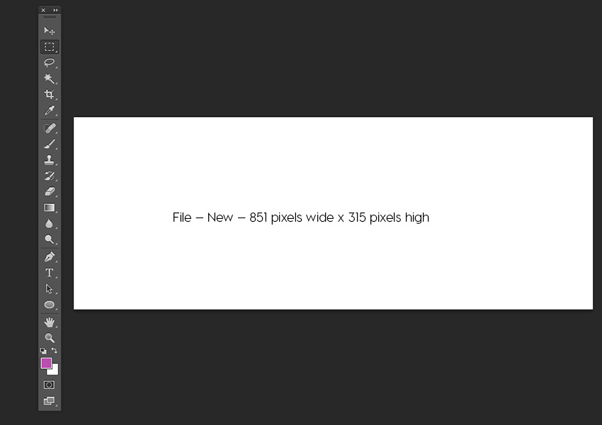 Step 1: New document 851 x 315