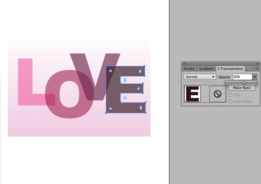 Change letter transparency.