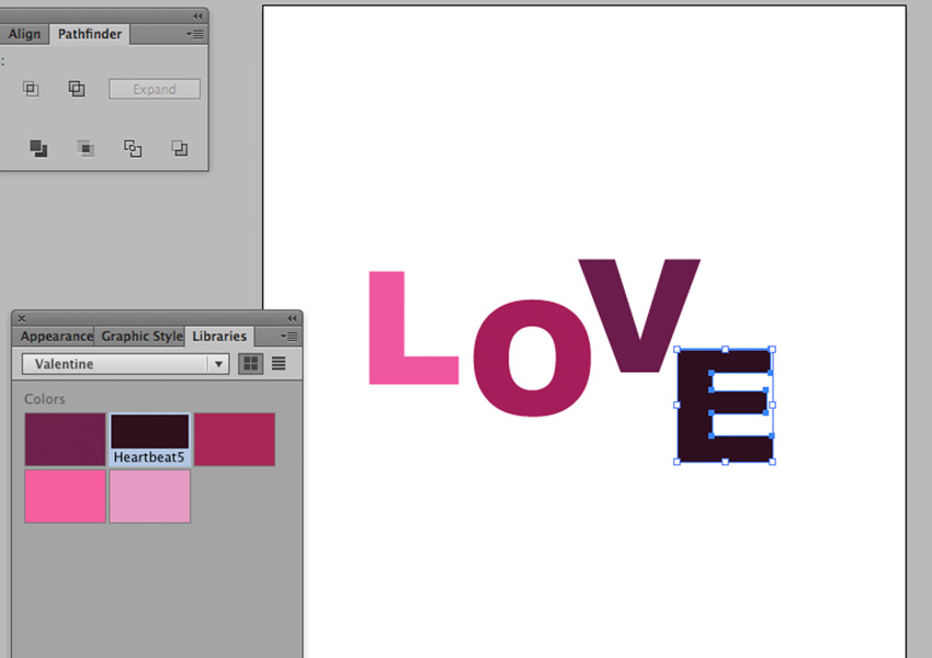 All the letters have colors