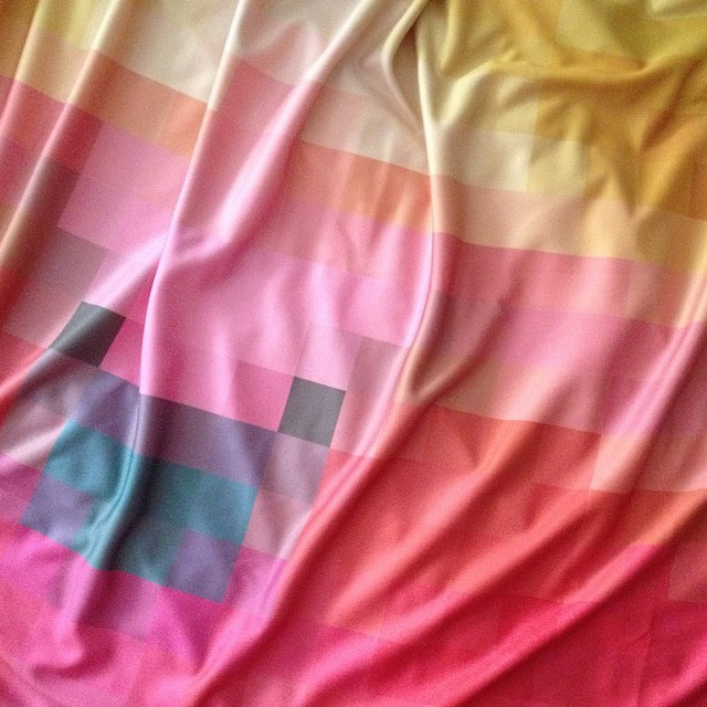 Fabric designed with photo mosaic