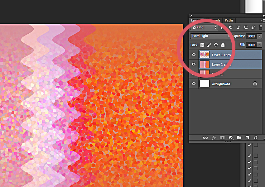 Close-up of finished Confetti Palette.