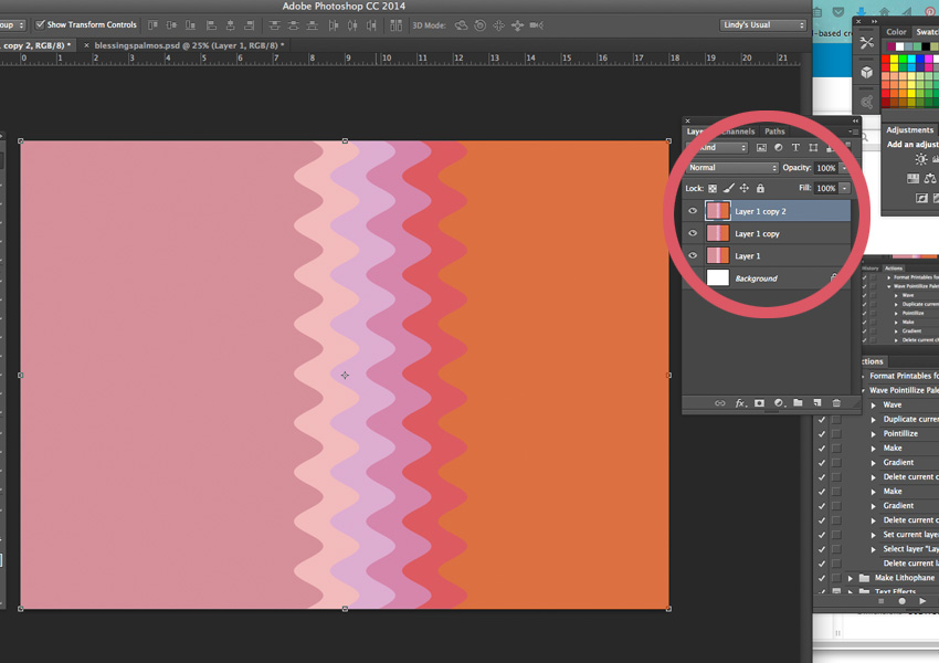 Duplicate wavy palette layer.